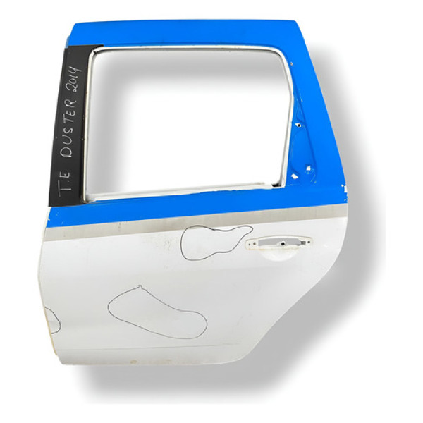 Porta Traseira Esqueda Renault Duster 2011 2012  Detalhe Traseira Esquerda Azul-celeste