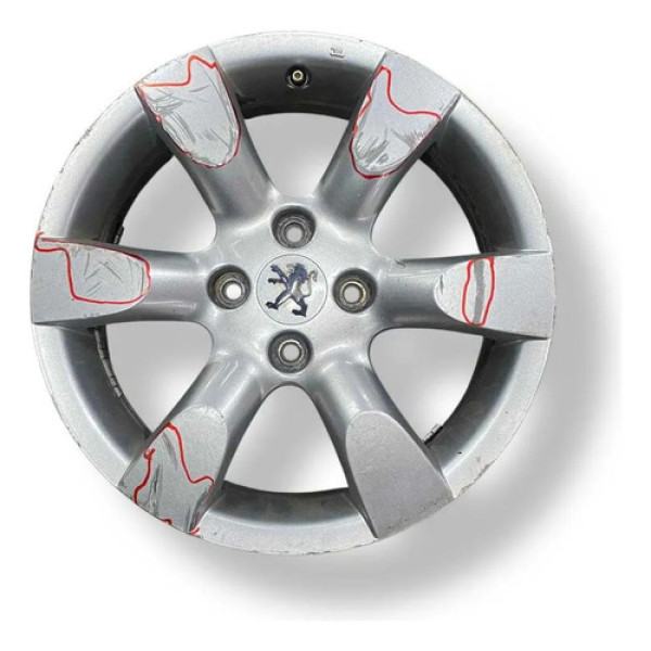 Roda Aro 16 Com Detalhe Peugeot 307 2008 2009 2010 2011 2012 Prateado