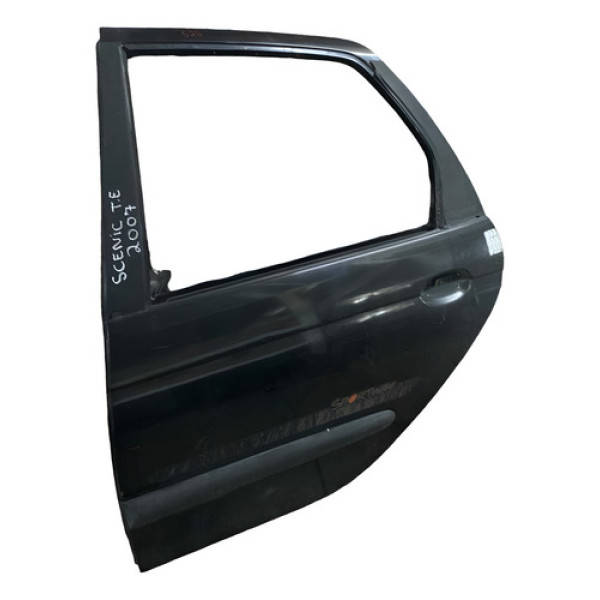  Porta Traseira Esquerda Renault Scenic 1.6 16v 2007 Preto Traseira Esquerda