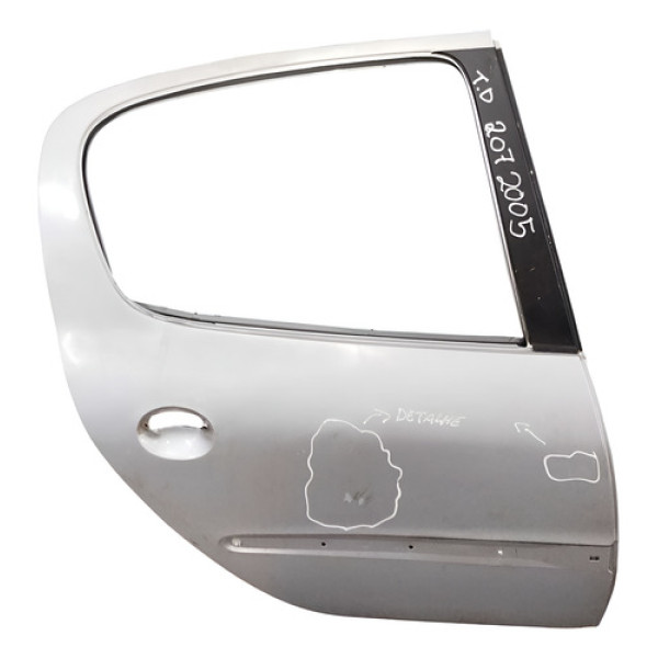 Porta Traseira Direita Peugeot 206 2005 2006 2007 Detalhe Direita Traseira Prateado