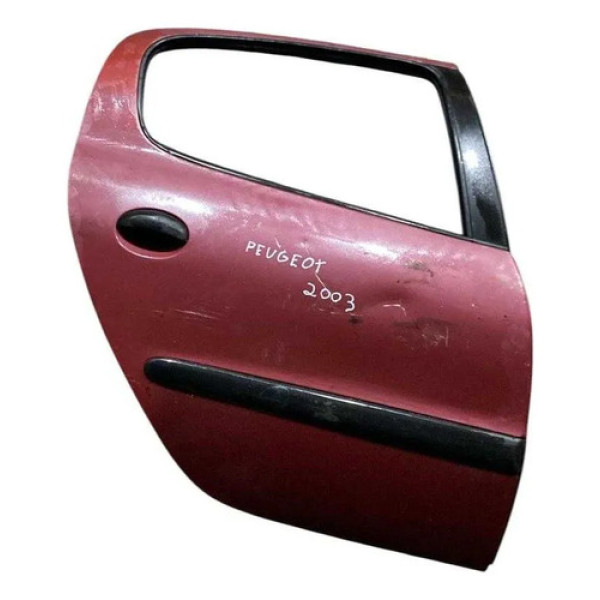 Porta Traseira Direita Peugeot 206 - 2001 2002 2003 A 2005 Traseira Direita Vermelho