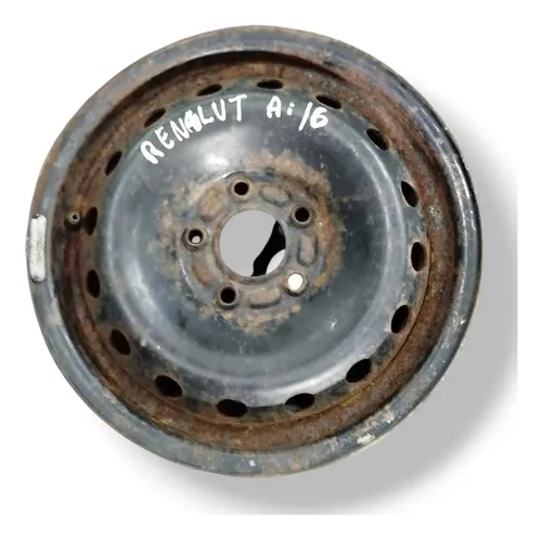 Roda De Ferro Aro 16 Renault Avulsa 5 Furos Preto