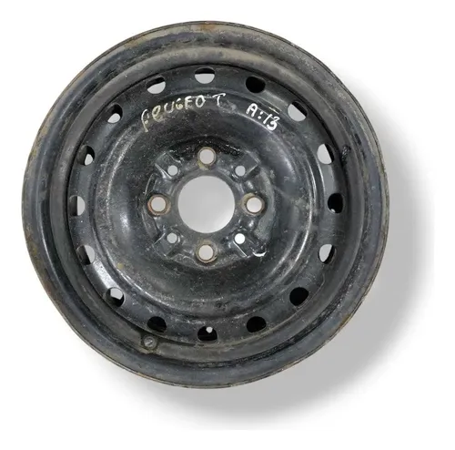 Roda Ferro Avulsa Aro 13 Peugeot 206 307 - Original 4 Furos Preto